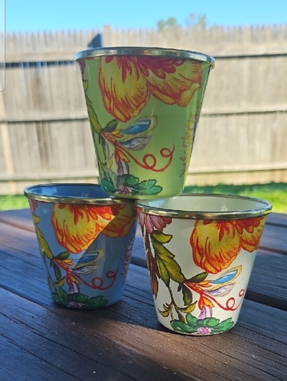 MKC Floral Herb Pots, Set of 3